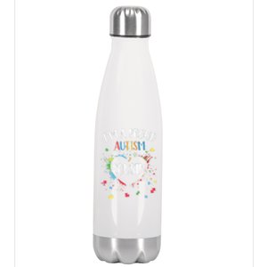 Puzzle Heart I'm A Proud Autism Cousin Autism Awareness Gift Stainless Steel Insulated Water Bottle