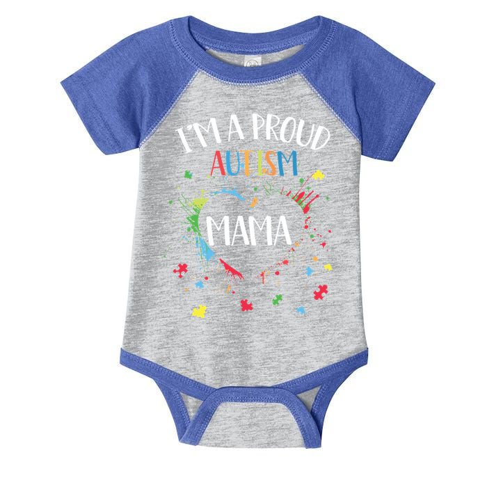 Puzzle Heart I'm A Proud Autism Mama Autism Awareness Great Gift Infant Baby Jersey Bodysuit