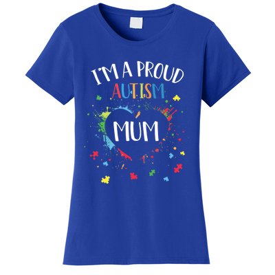 Puzzle Heart I'm A Proud Autism Mum Autism Awareness Gift Women's T-Shirt