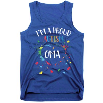 Puzzle Heart I'm A Proud Autism Oma Autism Awareness Gift Tank Top