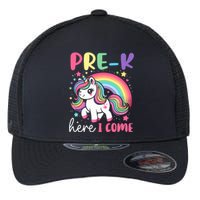 Prek Here I Come Unicorn Girl Back To School Flexfit Unipanel Trucker Cap