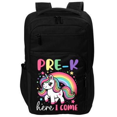 Prek Here I Come Unicorn Girl Back To School Impact Tech Backpack