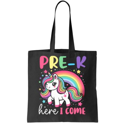 Prek Here I Come Unicorn Girl Back To School Tote Bag