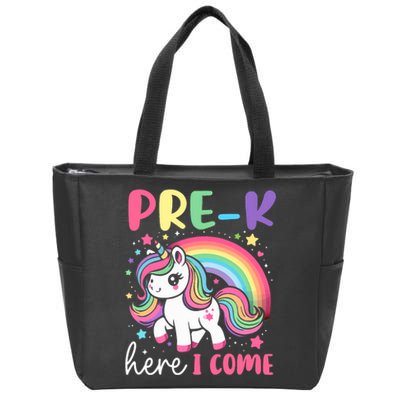 Prek Here I Come Unicorn Girl Back To School Zip Tote Bag