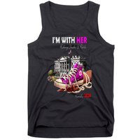 President Harris Im With Her Rocking Chucks & Pearls Kamala Harris 2024 Gift Tank Top