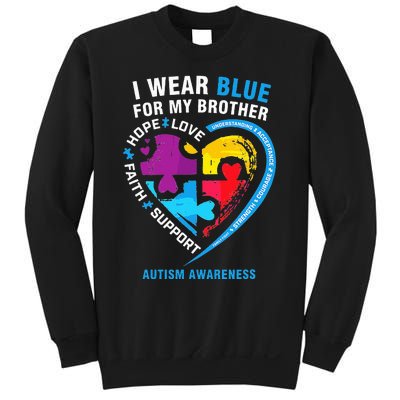 Puzzle heart I Wear Blue For My Brother Autism Awareness Sweatshirt