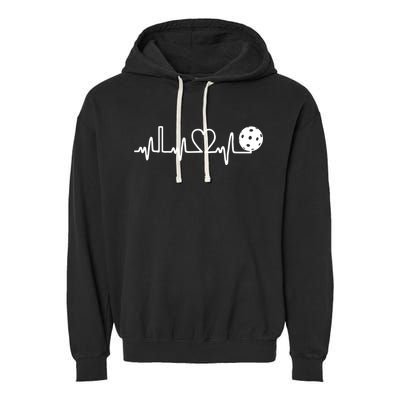 Pickleball Heartbeat! I Love Pickleball TShirt Garment-Dyed Fleece Hoodie