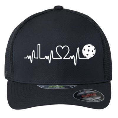 Pickleball Heartbeat! I Love Pickleball TShirt Flexfit Unipanel Trucker Cap