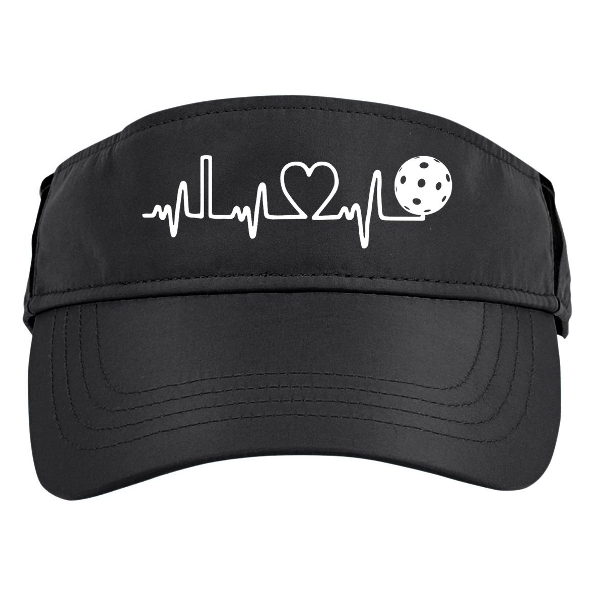 Pickleball Heartbeat! I Love Pickleball TShirt Adult Drive Performance Visor