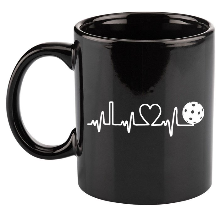 Pickleball Heartbeat! I Love Pickleball TShirt 11oz C Handle Ceramic Mug