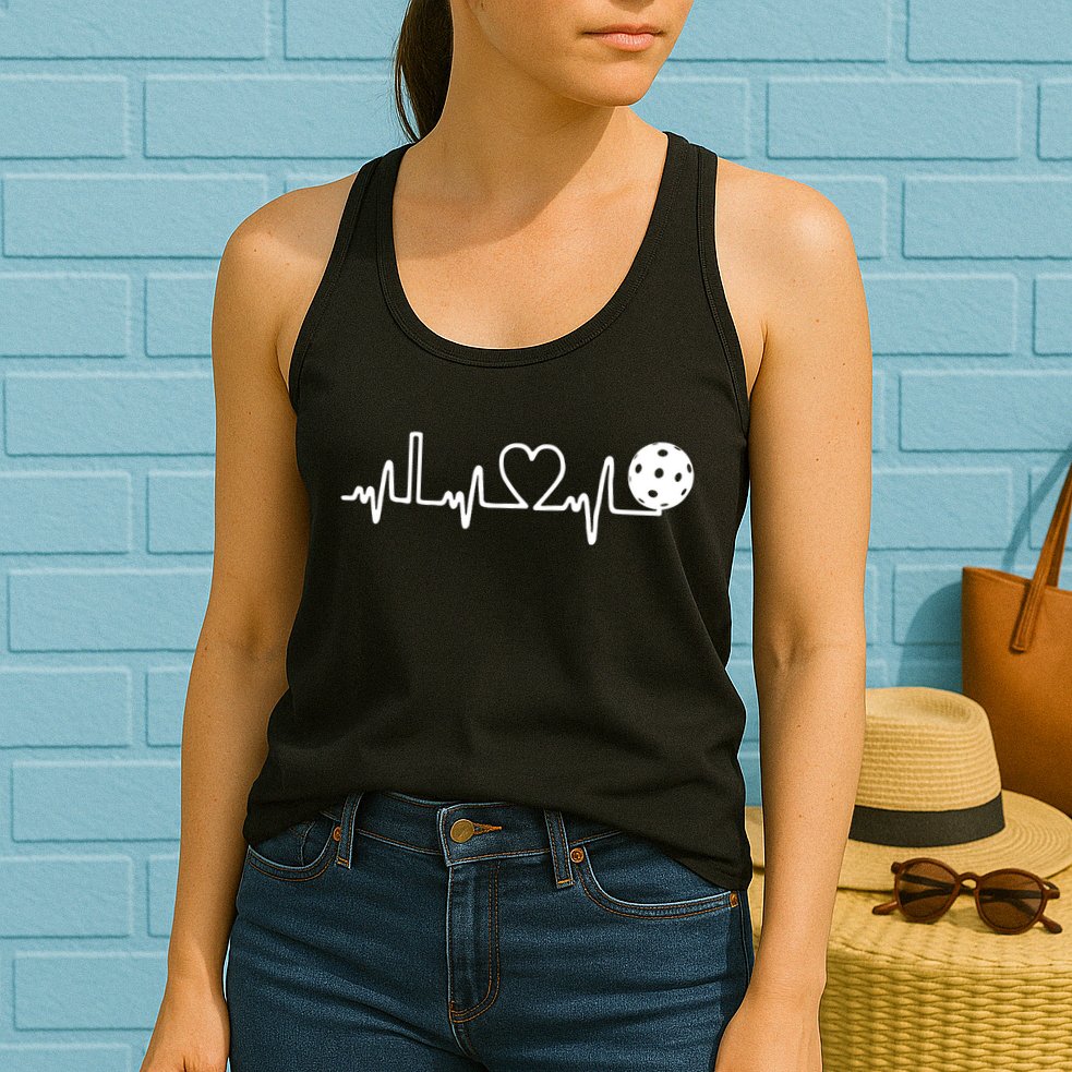 Pickleball Heartbeat! I Love Pickleball TShirt Womens Tank Top