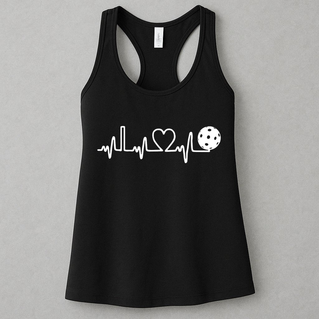 Pickleball Heartbeat! I Love Pickleball TShirt Womens Tank Top