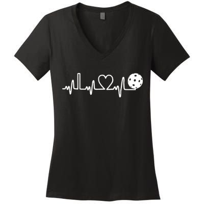 Pickleball Heartbeat! I Love Pickleball TShirt Women's V-Neck T-Shirt