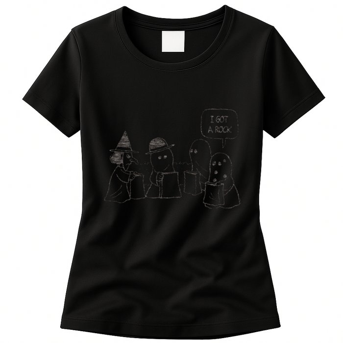 Peanuts Halloween I Got A Rock Womens T-Shirt