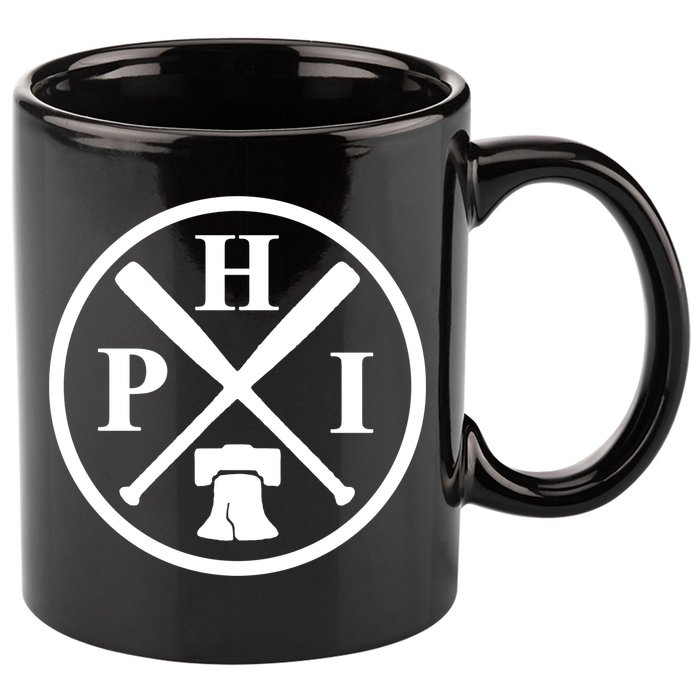 Philadelphia Baseball Emblem Retro Philly Team 11oz C Handle Ceramic Mug