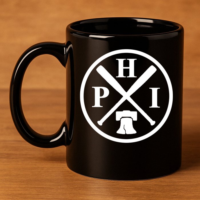 Philadelphia Baseball Emblem Retro Philly Team 11oz C Handle Ceramic Mug
