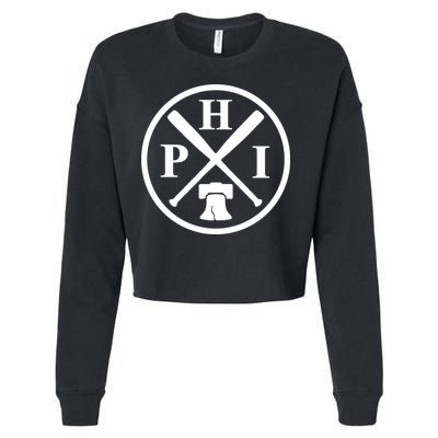 Philadelphia Baseball Emblem Retro Philly Team Cropped Pullover Crew