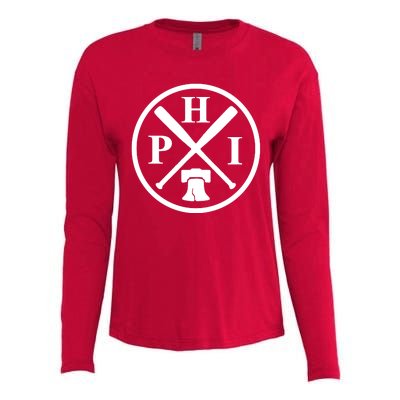 Philadelphia Baseball Emblem Retro Philly Team Womens Cotton Relaxed Long Sleeve T-Shirt