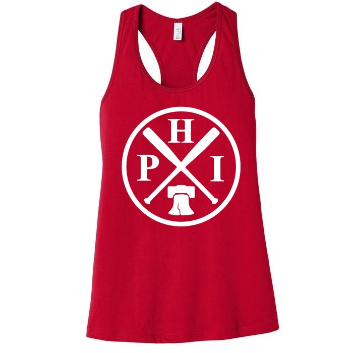 Philadelphia Baseball Emblem Retro Philly Team Women's Racerback Tank