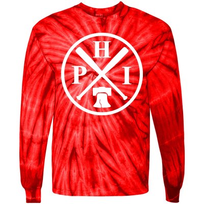 Philadelphia Baseball Emblem Retro Philly Team Tie-Dye Long Sleeve Shirt