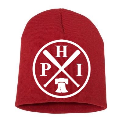 Philadelphia Baseball Emblem Retro Philly Team Short Acrylic Beanie