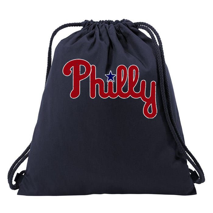 Philadelphia Philly PA Retro Drawstring Bag