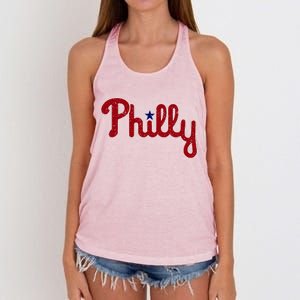 Philadelphia Philly PA Retro Women's Knotted Racerback Tank