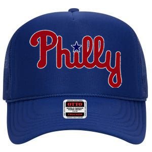 Philadelphia Philly PA Retro High Crown Mesh Back Trucker Hat