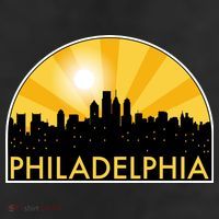 Philadelphia Skyline Burst 7 Panel Mesh Trucker Snapback Hat