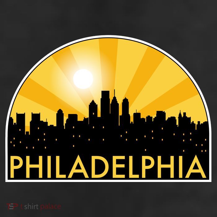 Philadelphia Skyline Burst 7 Panel Mesh Trucker Snapback Hat