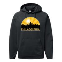 Philadelphia Skyline Burst Performance Fleece Hoodie