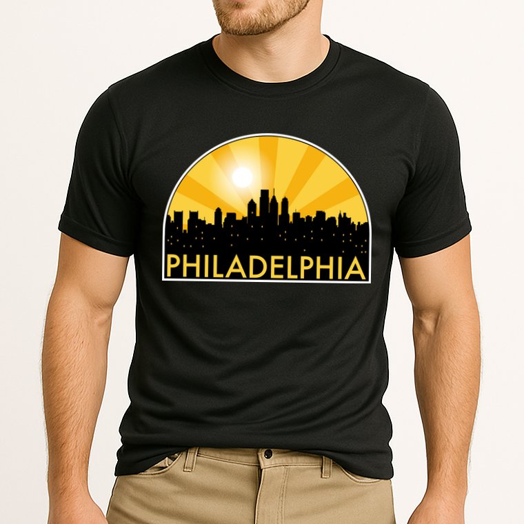 Philadelphia Skyline Burst Cooling Performance Crew T-Shirt