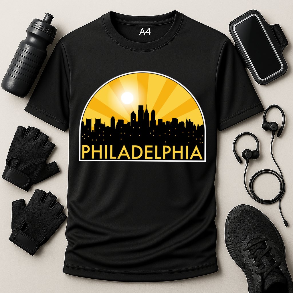 Philadelphia Skyline Burst Cooling Performance Crew T-Shirt