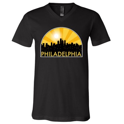 Philadelphia Skyline Burst V-Neck T-Shirt