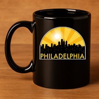 Philadelphia Skyline Burst 11oz C Handle Ceramic Mug