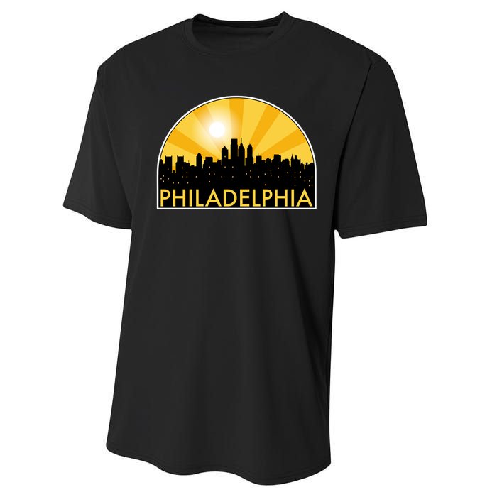 Philadelphia Skyline Burst Performance Sprint T-Shirt