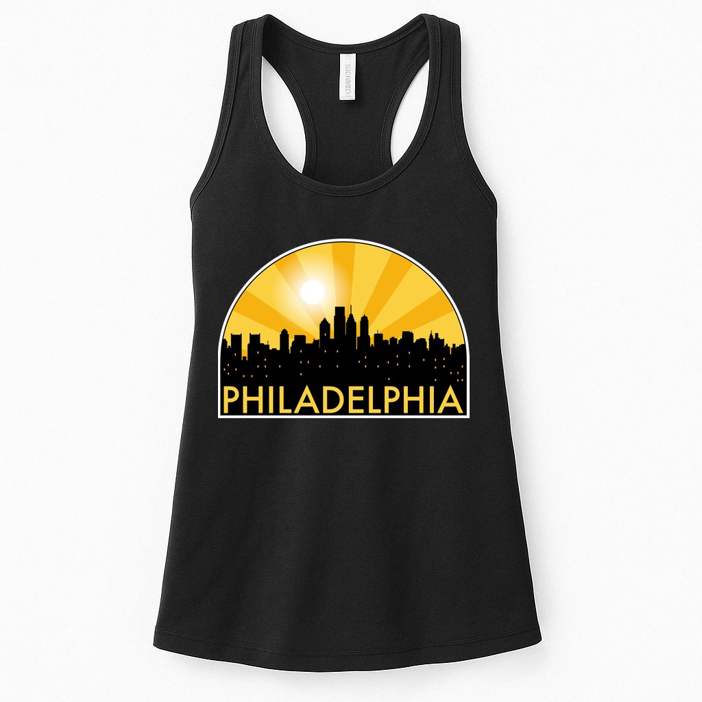 Philadelphia Skyline Burst Womens Tank Top