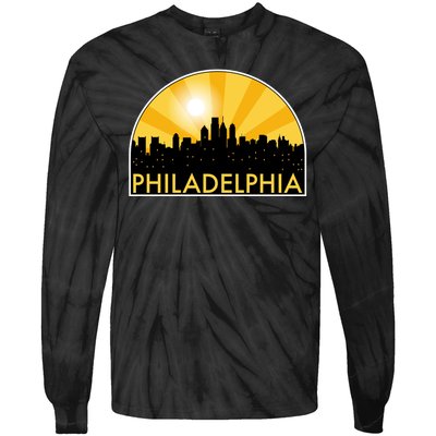 Philadelphia Skyline Burst Tie-Dye Long Sleeve Shirt