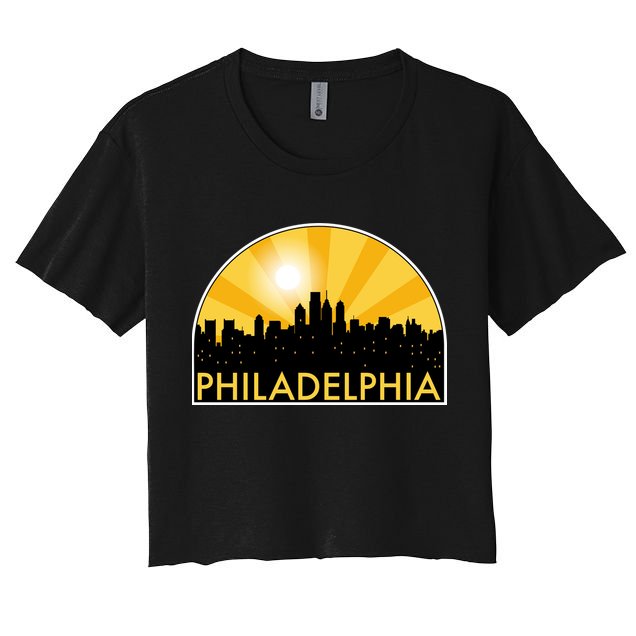 Philadelphia Skyline Burst Crop Top