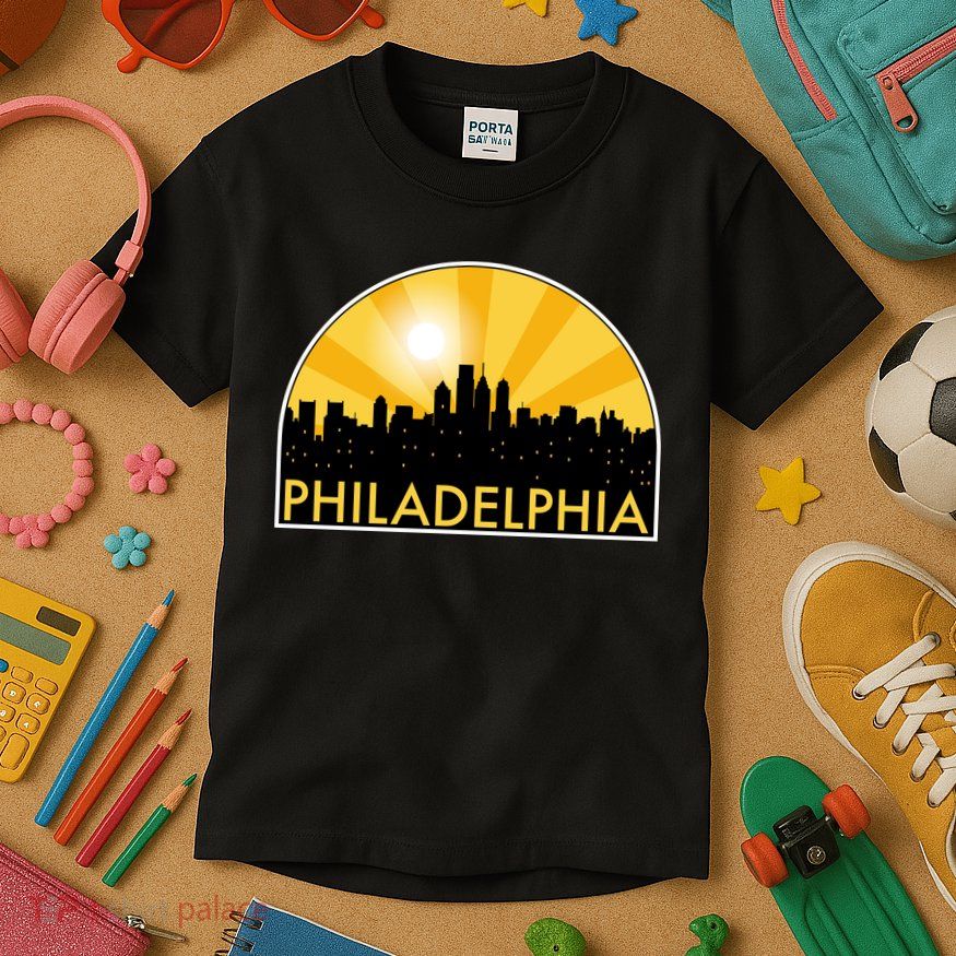 Philadelphia Skyline Burst Kids T-Shirt