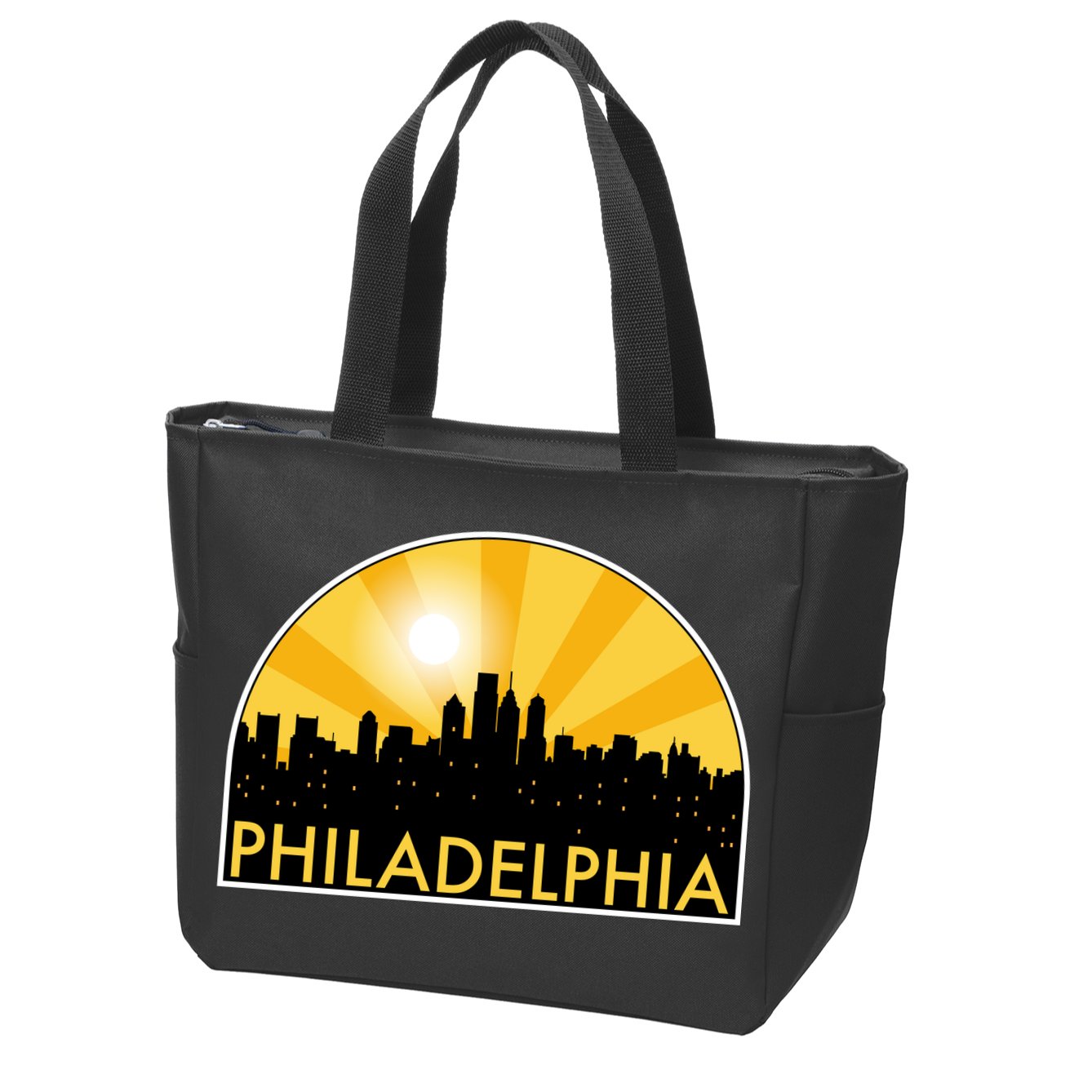 Philadelphia Skyline Burst Zip Tote Bag