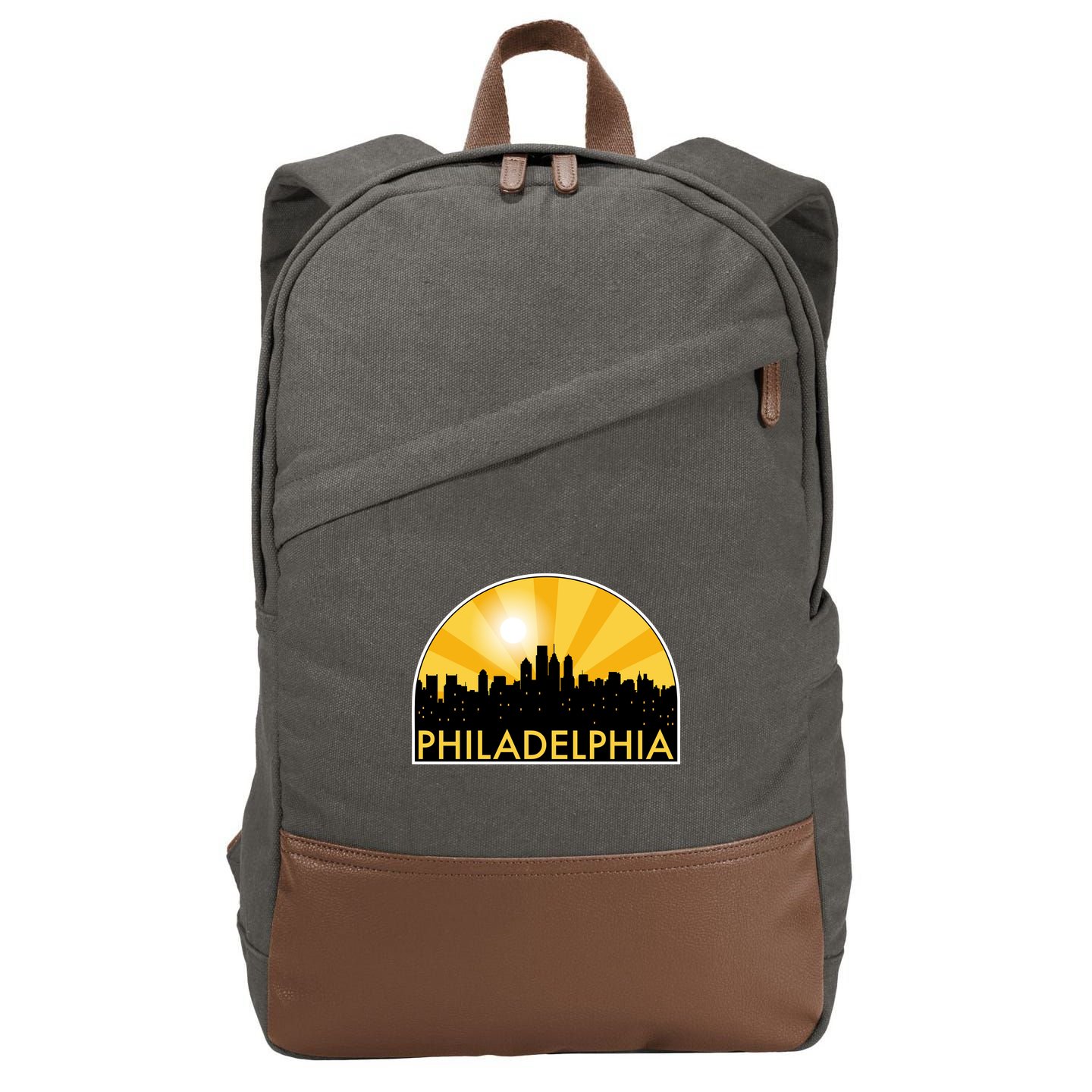 Philadelphia Skyline Burst Cotton Canvas Backpack
