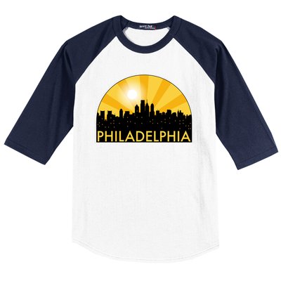 Philadelphia Skyline Burst Baseball Sleeve Shirt