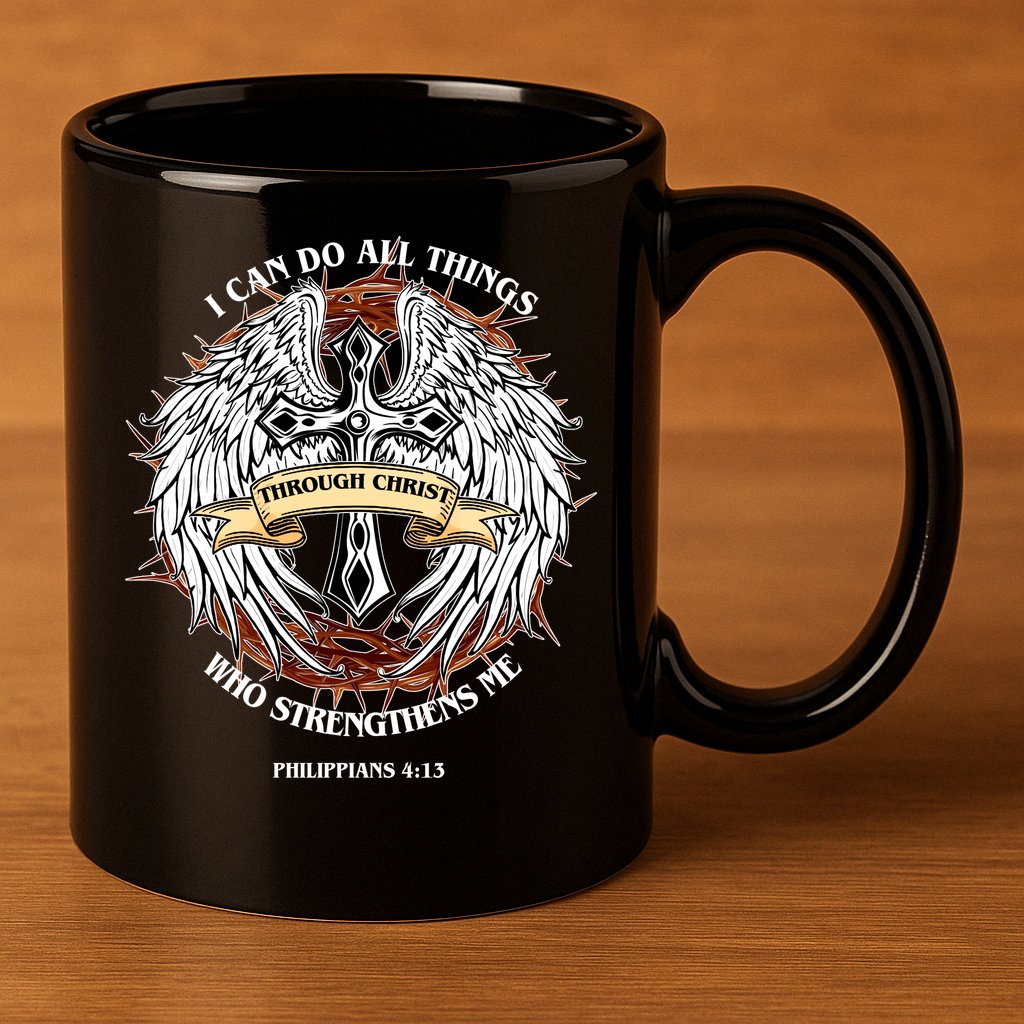Philippians 4 13 I Can Do All Things Strengthens Me 11oz C Handle Ceramic Mug