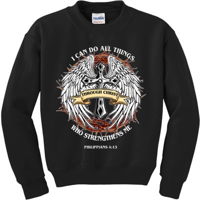 Philippians 4 13 I Can Do All Things Strengthens Me Kids Sweatshirt