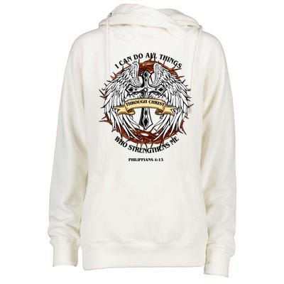 Philippians 4 13 I Can Do All Things Strengthens Me Womens Funnel Neck Pullover Hood