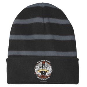 Philippians 4 13 I Can Do All Things Strengthens Me Striped Beanie with Solid Band