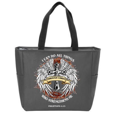 Philippians 4 13 I Can Do All Things Strengthens Me Zip Tote Bag