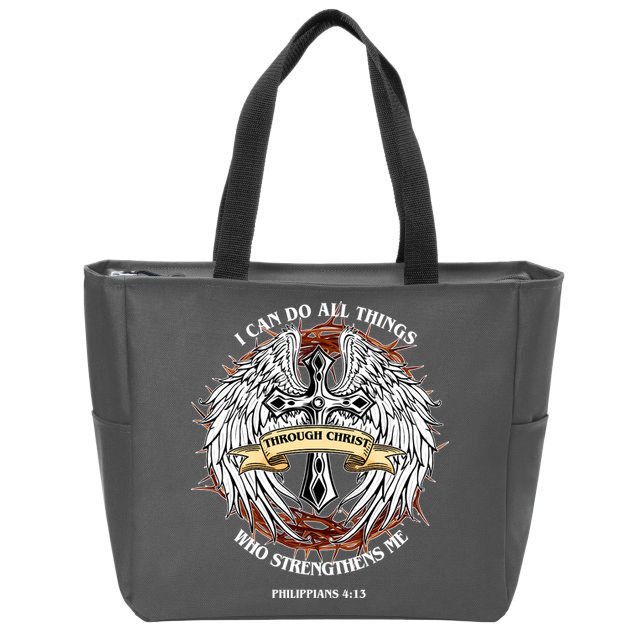 Philippians 4 13 I Can Do All Things Strengthens Me Zip Tote Bag