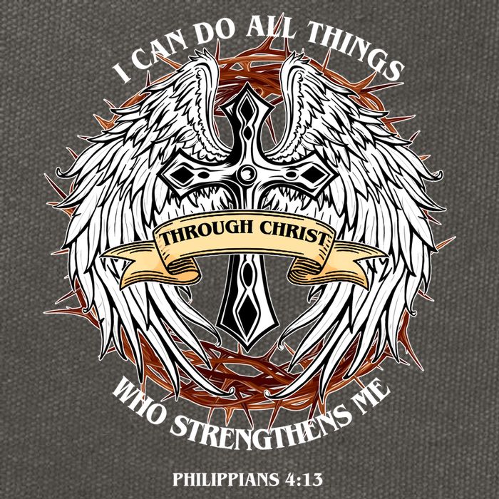 Philippians 4 13 I Can Do All Things Strengthens Me Cotton Canvas Backpack